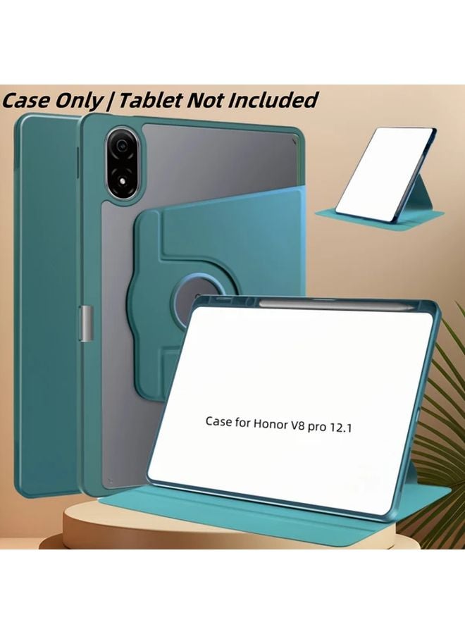 Honor Pad V8 Pro 12.1 Inch Tablet Case Dark Night Green Rotating Stand Auto Sleep Wake Hard Shell Cover - Image 1